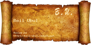 Beil Ubul névjegykártya